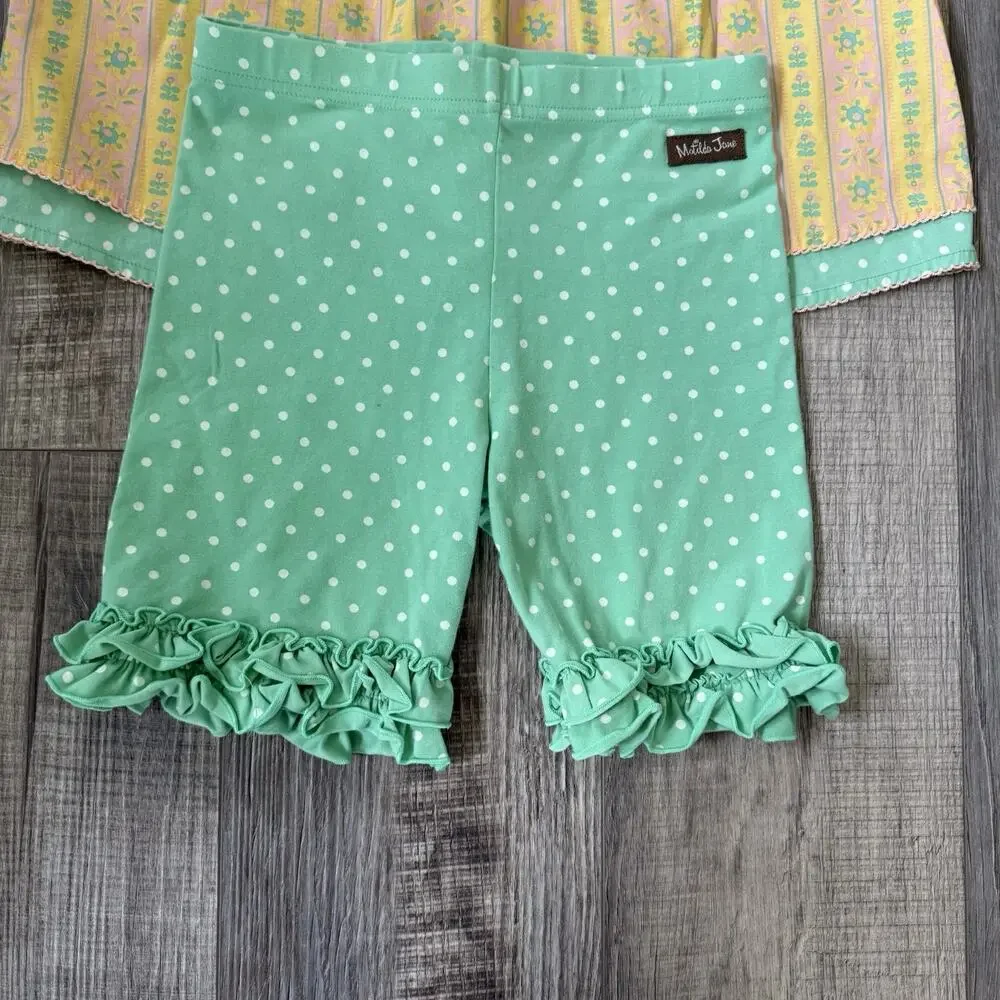 Matilda Jane Enchanted Garden Mix-and-Mingle Top Ruffle Shorties Size 10 Shorts